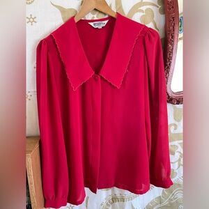 Vintage polyester long sleeve blouse
